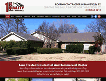 Tablet Screenshot of 1stqualityroofing.com